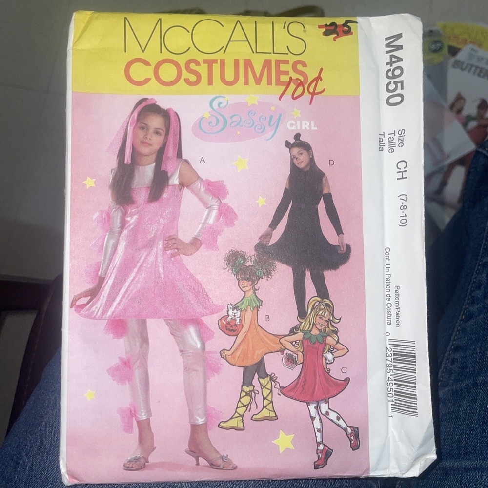 McCalls‎ Costume Sewing Pattern M4950 Sassy Girl Guess With Collar Options